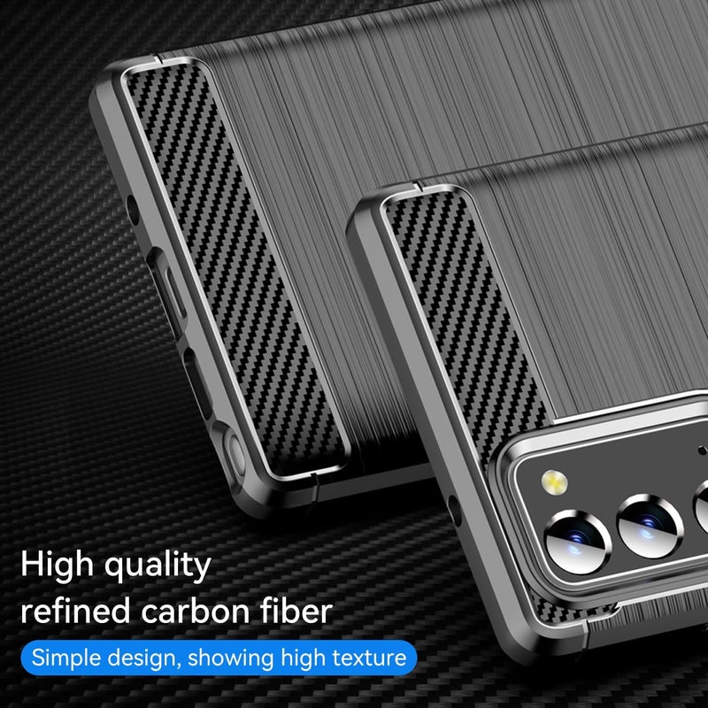 Aikcks for Samsung Galaxy Note 20 Phone case, Shockproof, Scratch Resistant Carbon Fiber Jacket, Soft TPU, for Galaxy Note 20 case (Black,) - Image 3
